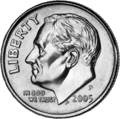 Photograph of a U.S. dime