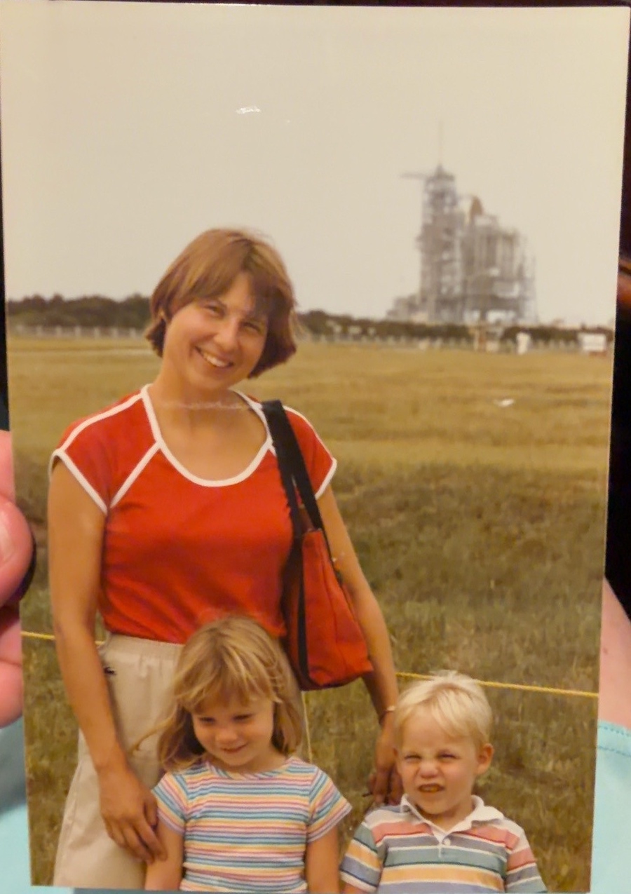 Betty with Dave and Eileen at Cape Canaveral, Florida, September 1984.