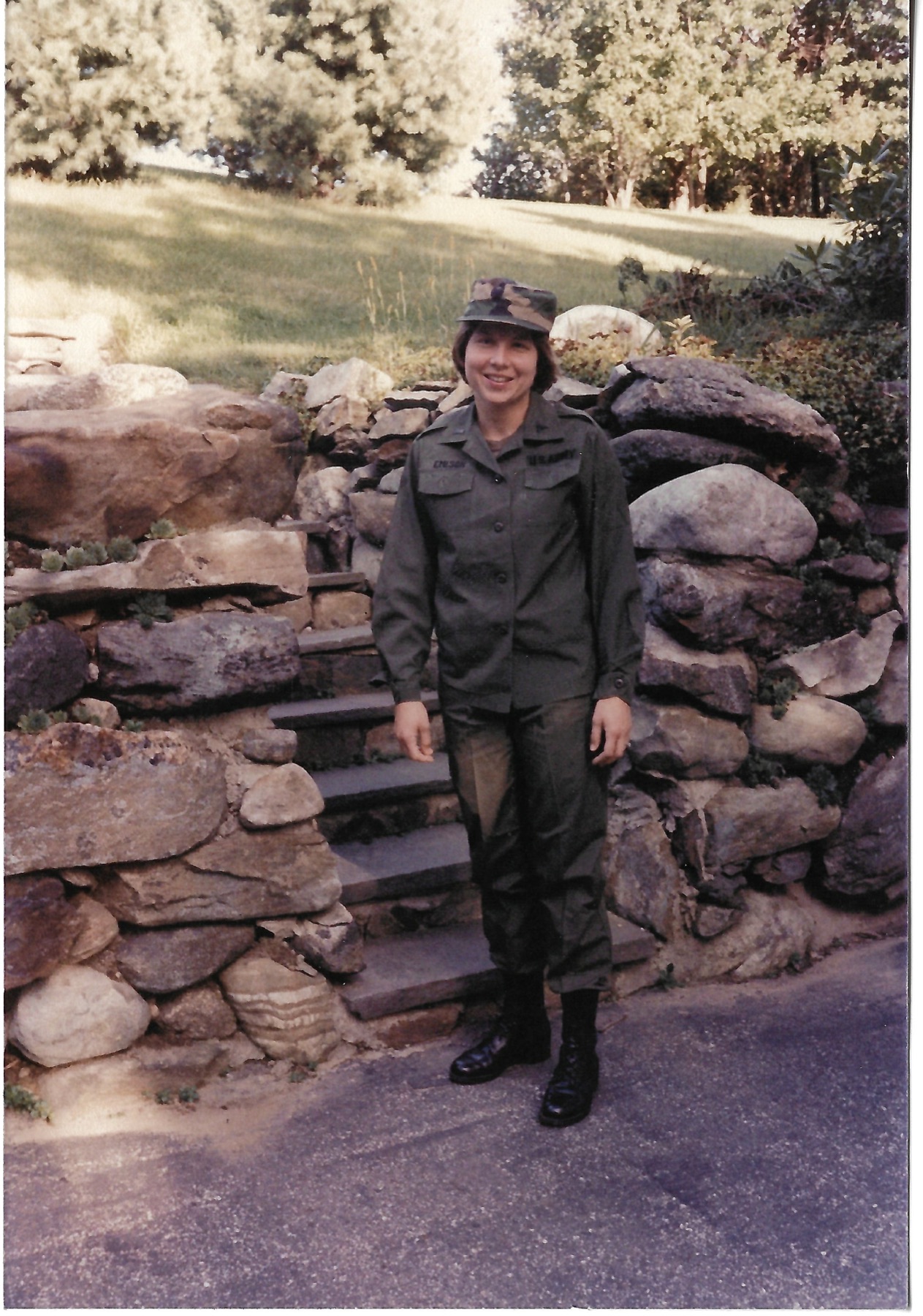 Betty in uniform at the family home in Redding, Connecticut