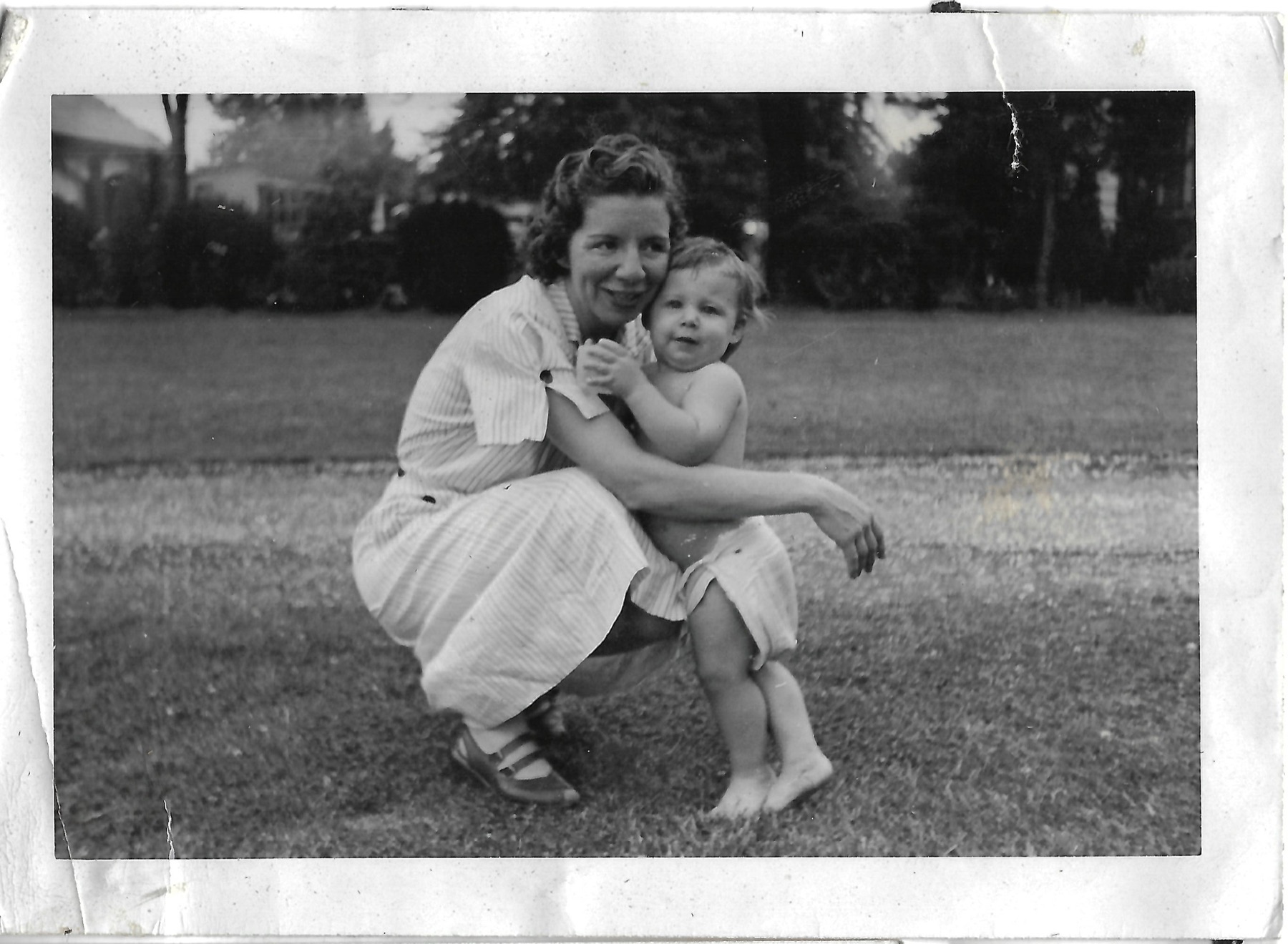 Jean and Betty on the lawn