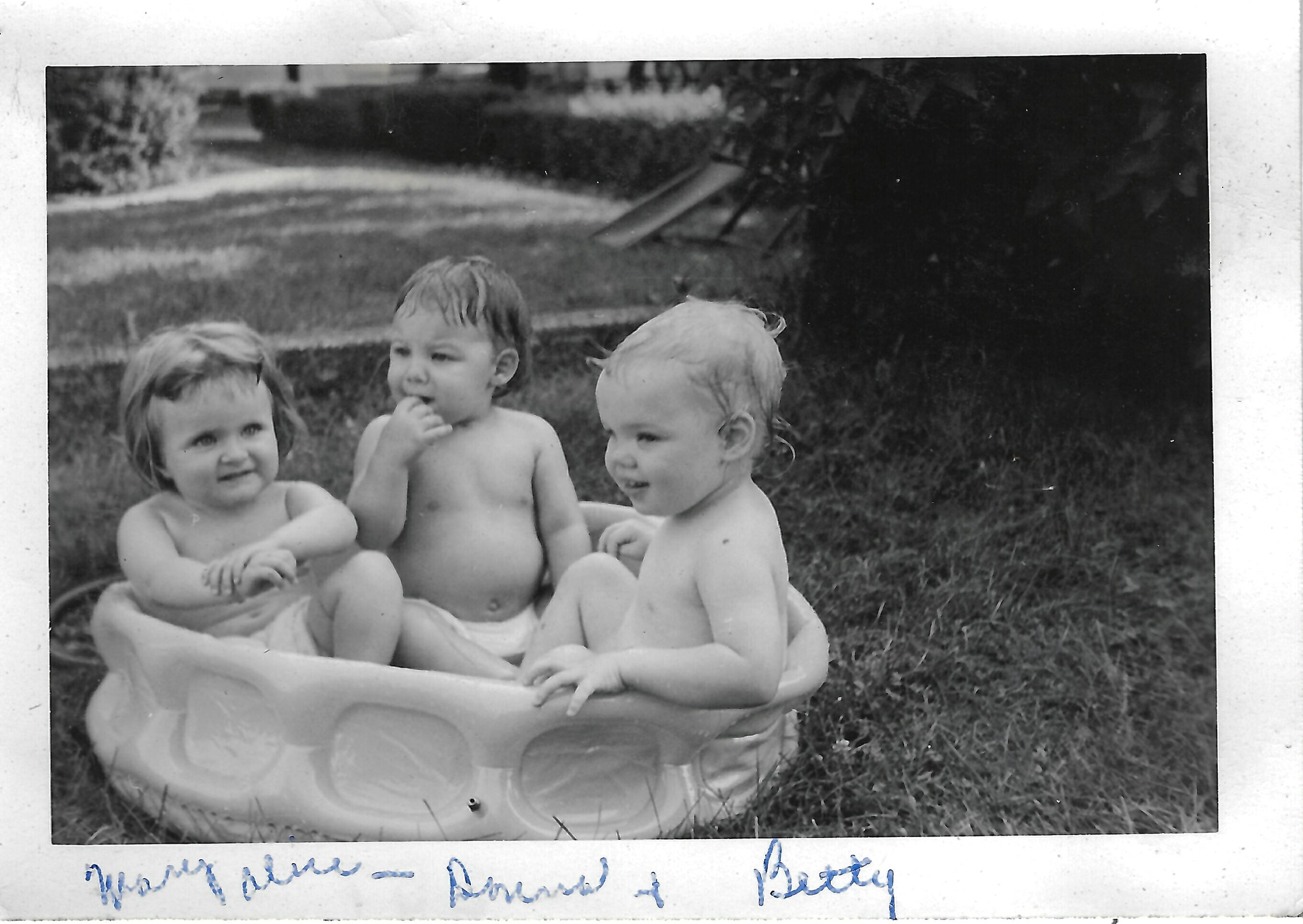 Betty with Mary Alice and Donna in a small pool in Long Branch, New Jersey.