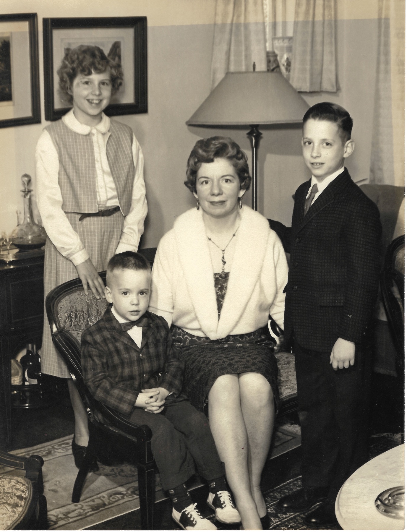 Betty with family in England