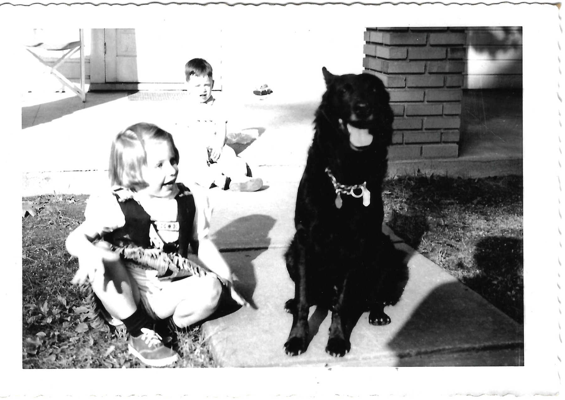 Betty and Bob with a family dog