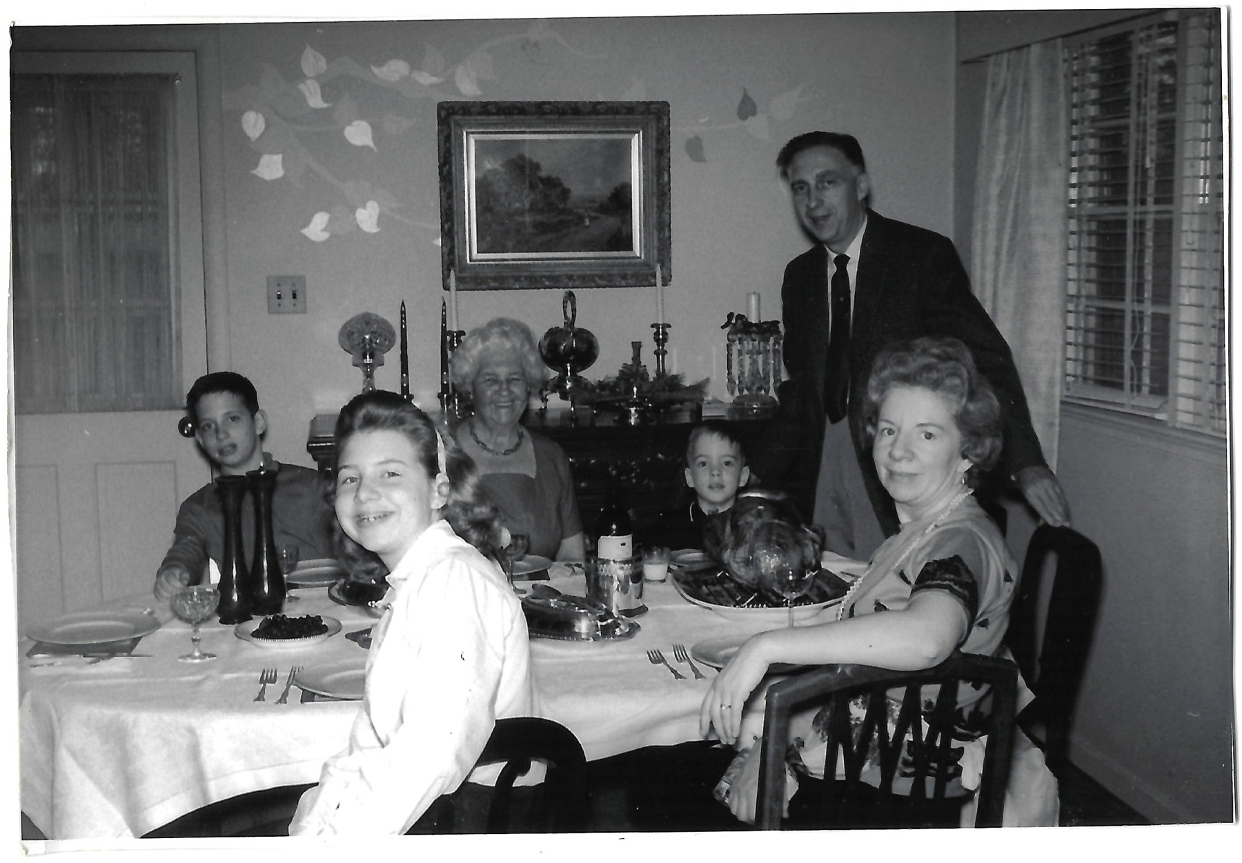 The Newman family at Christmas dinner