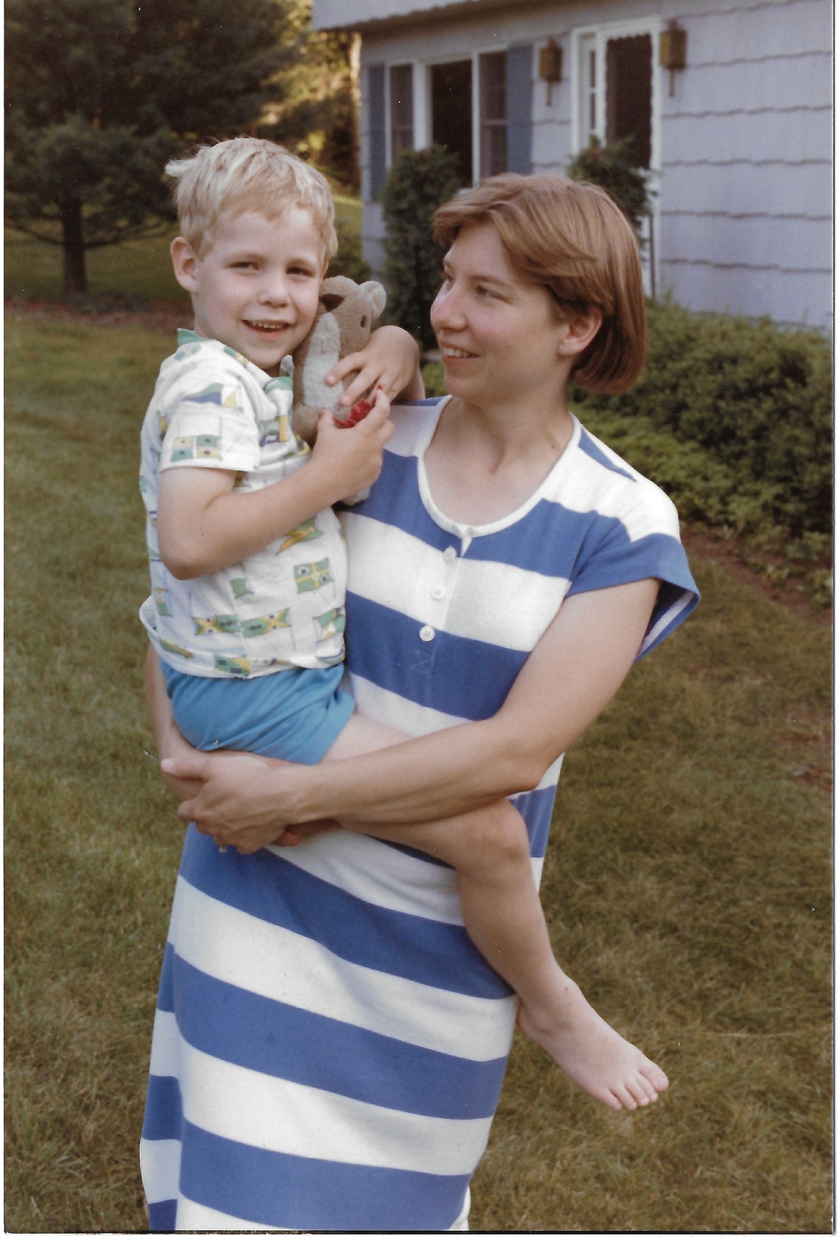 Betty holding her son Dave at their Redding home