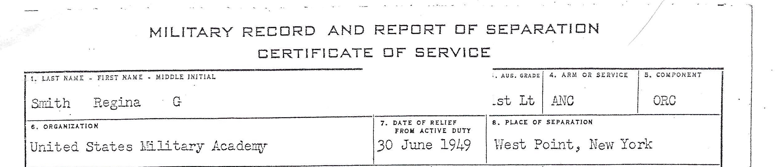 Jean’s Army Nurse Corps service at West Point