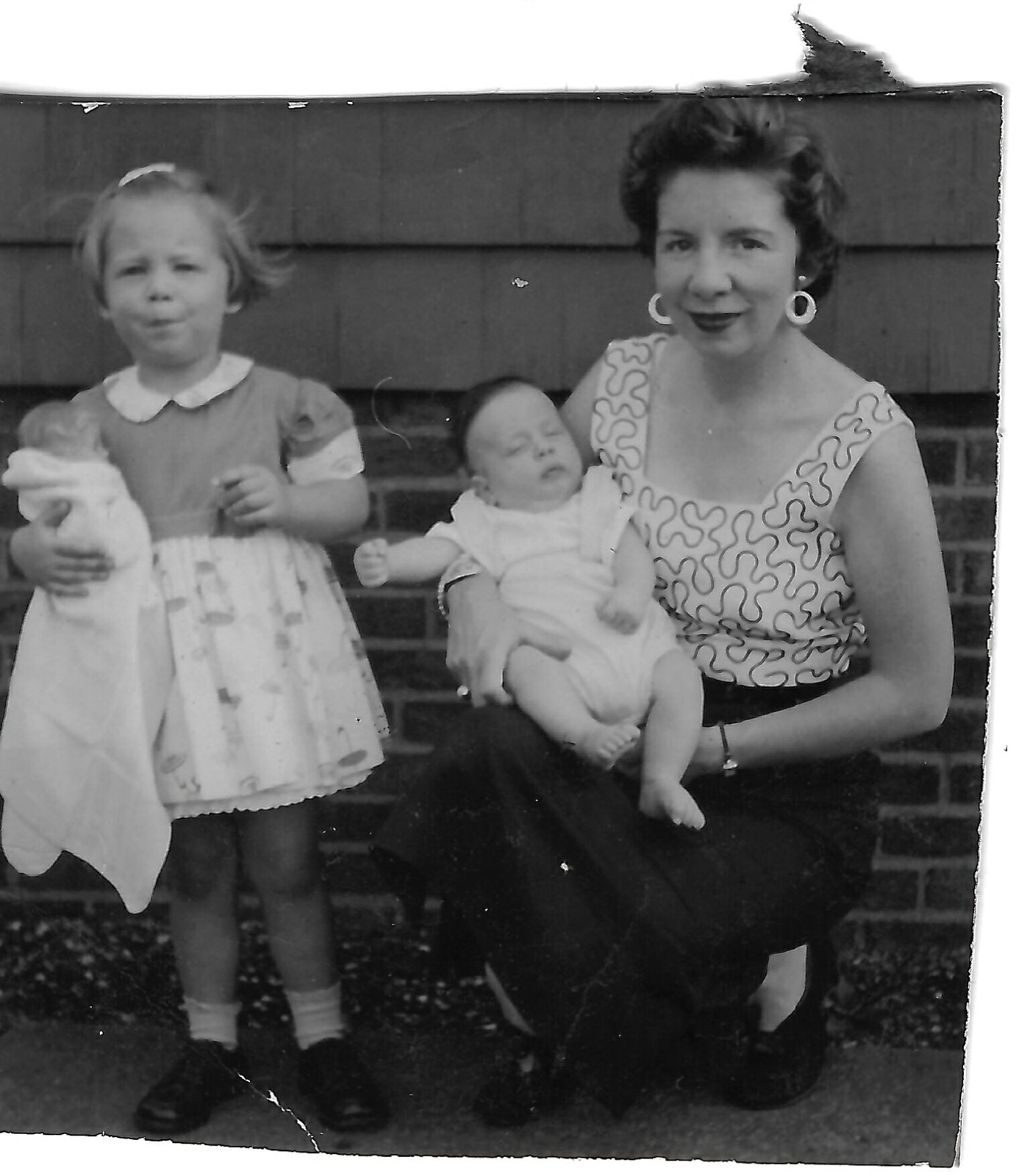 Adult with two children