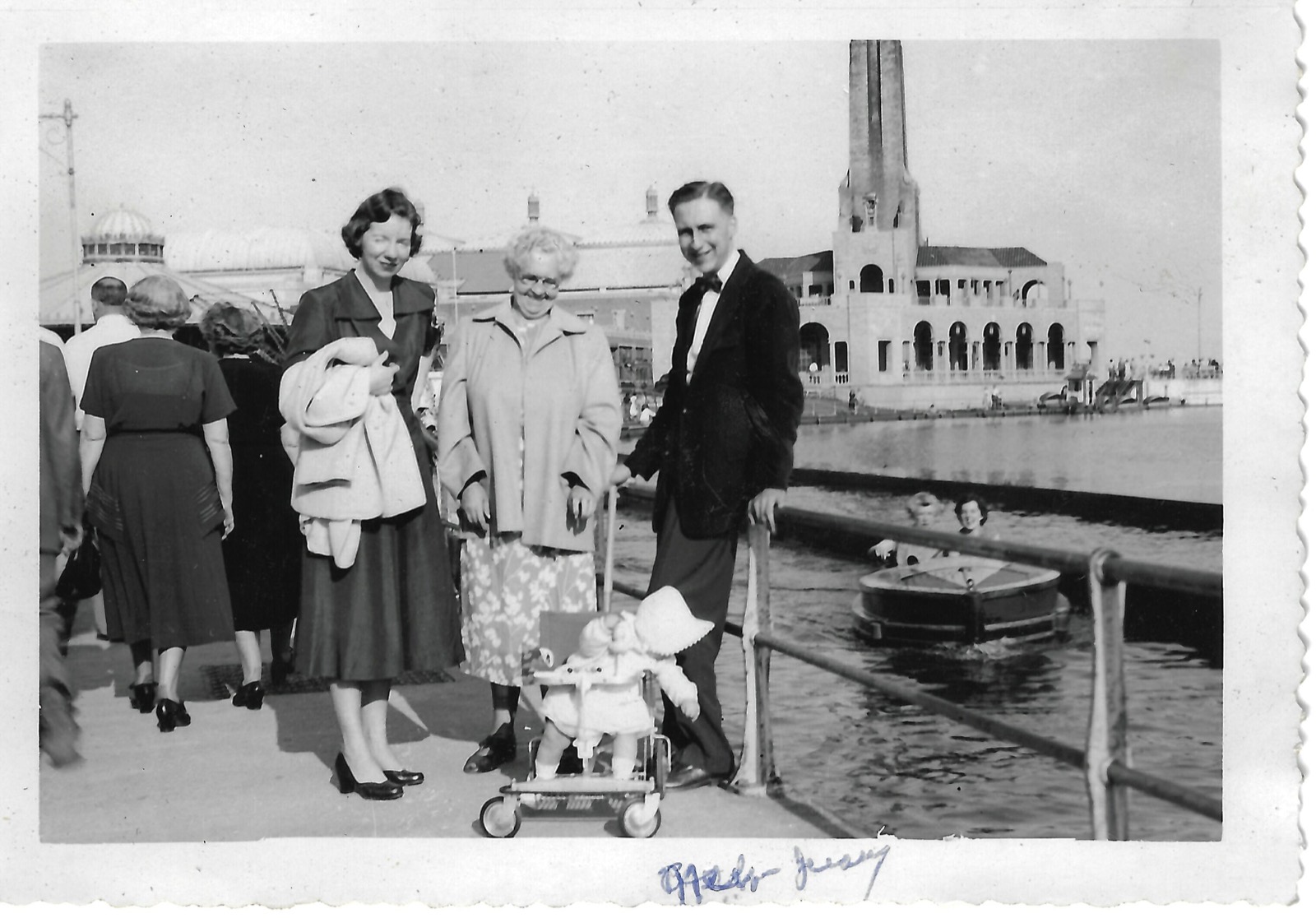 Jean, Bahee, Jack, and Betty by the New Jersey waterfront