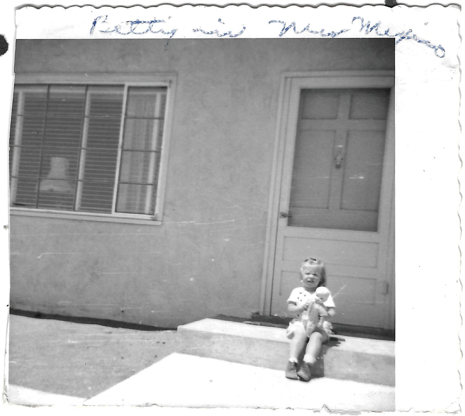 Betty on a front step in New Mexico