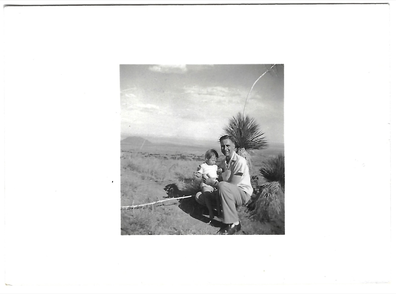 Betty with an adult at White Sands, September 1952