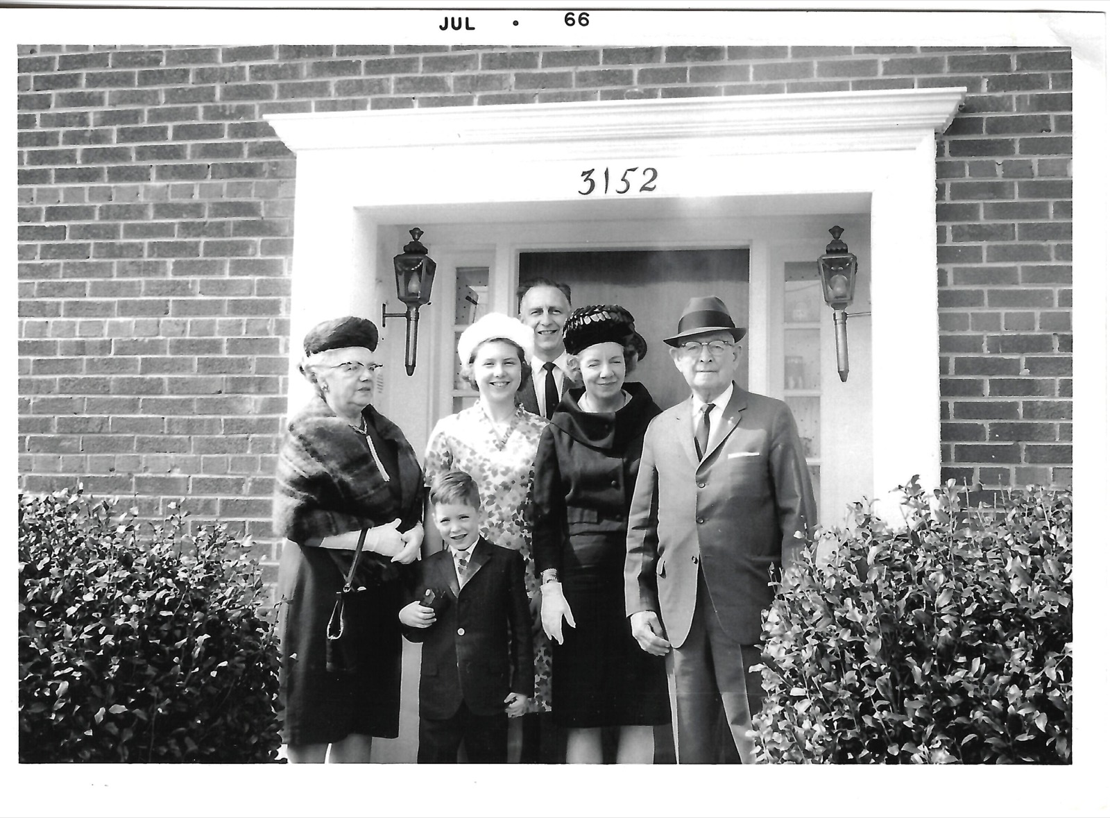 Family outside a house at Easter