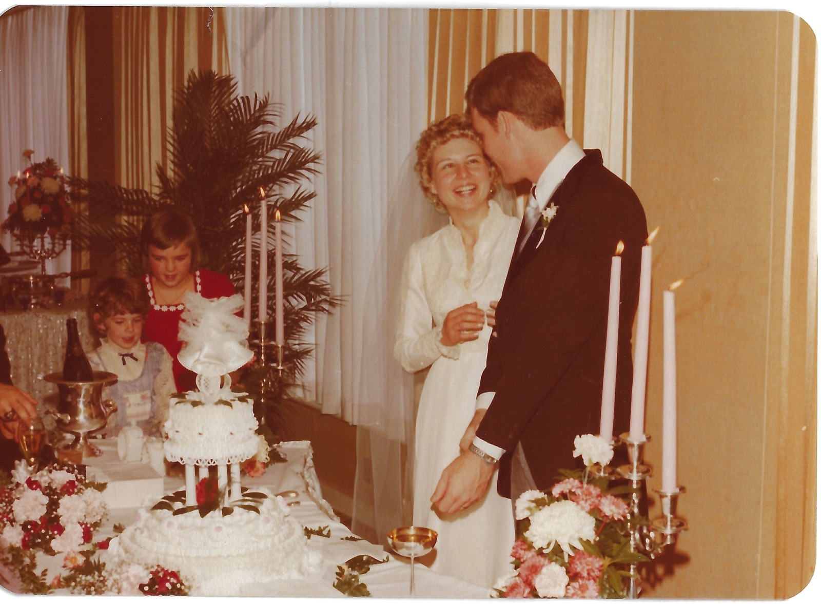 Betty and Dave at a wedding table