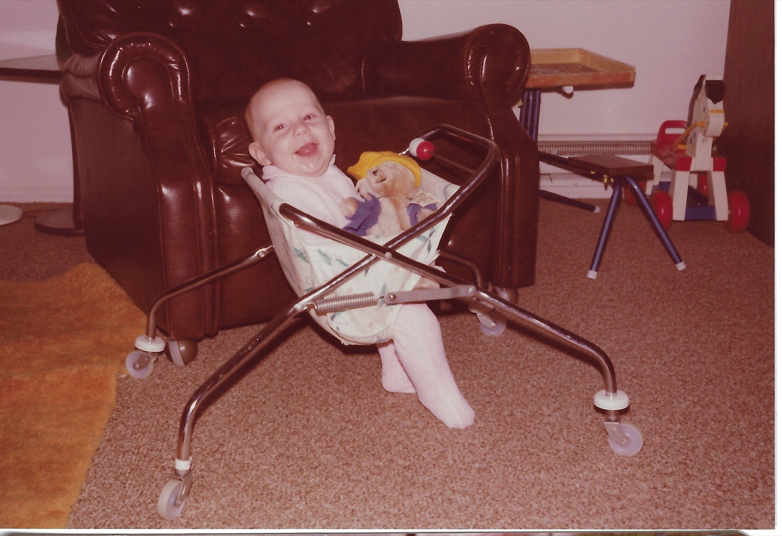 Baby Dave in a walker