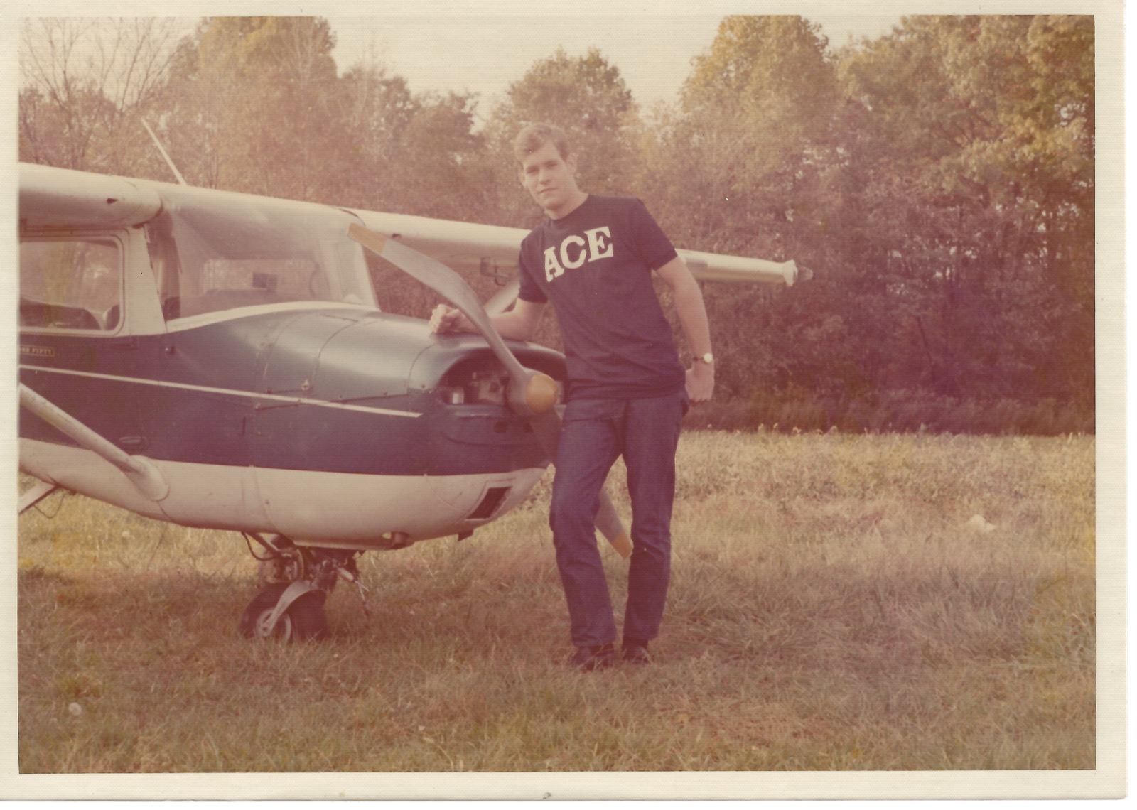 Dave beside a small airplane