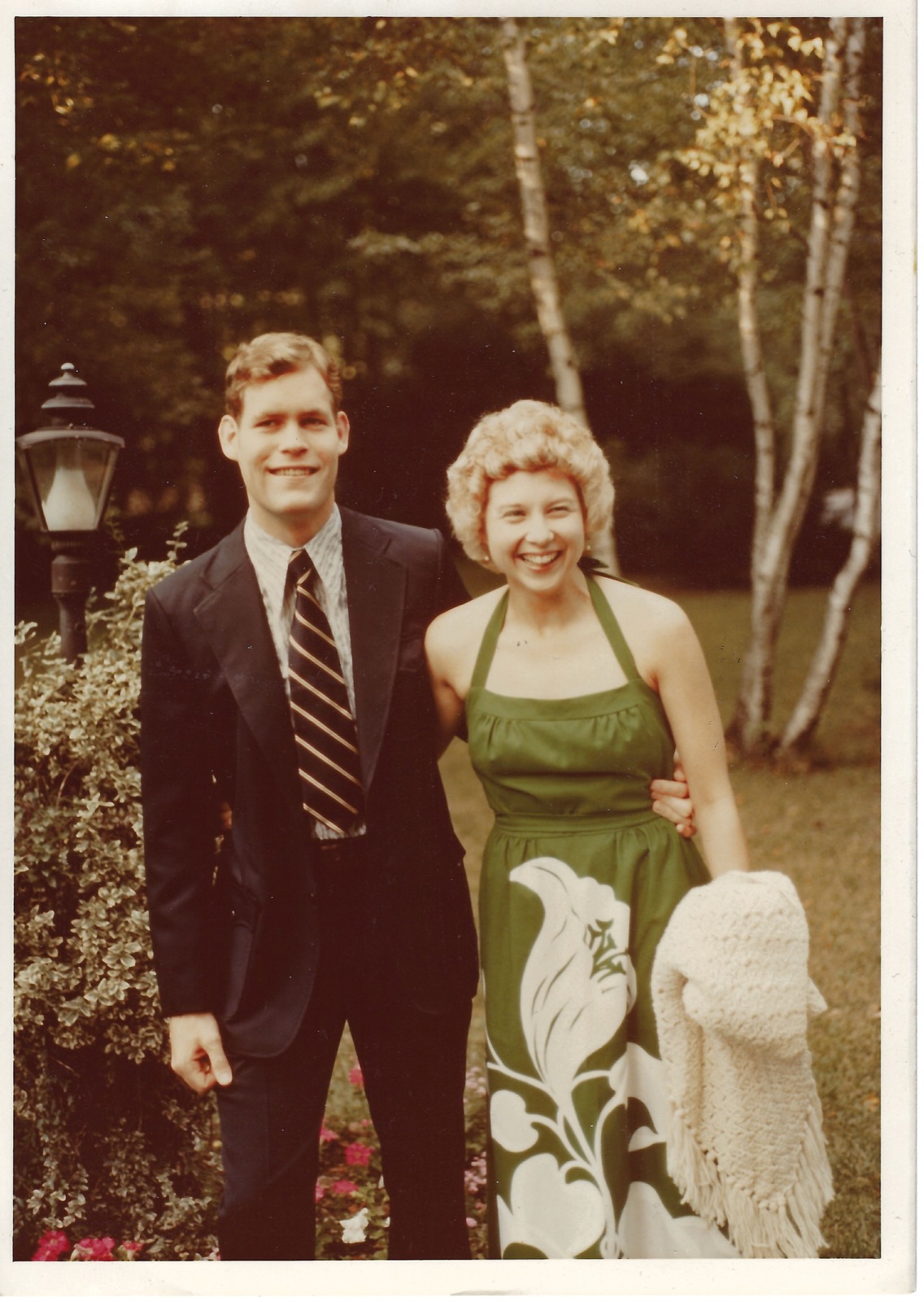 Betty and Dave dressed up outdoors