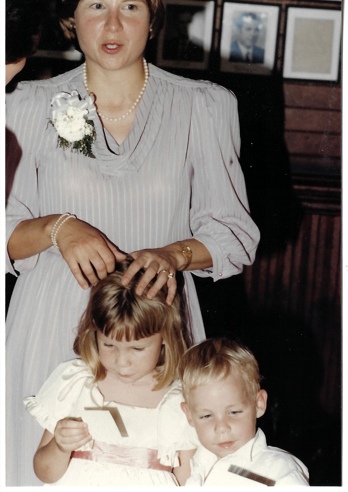 Betty with Eileen and Dave dressed for a wedding