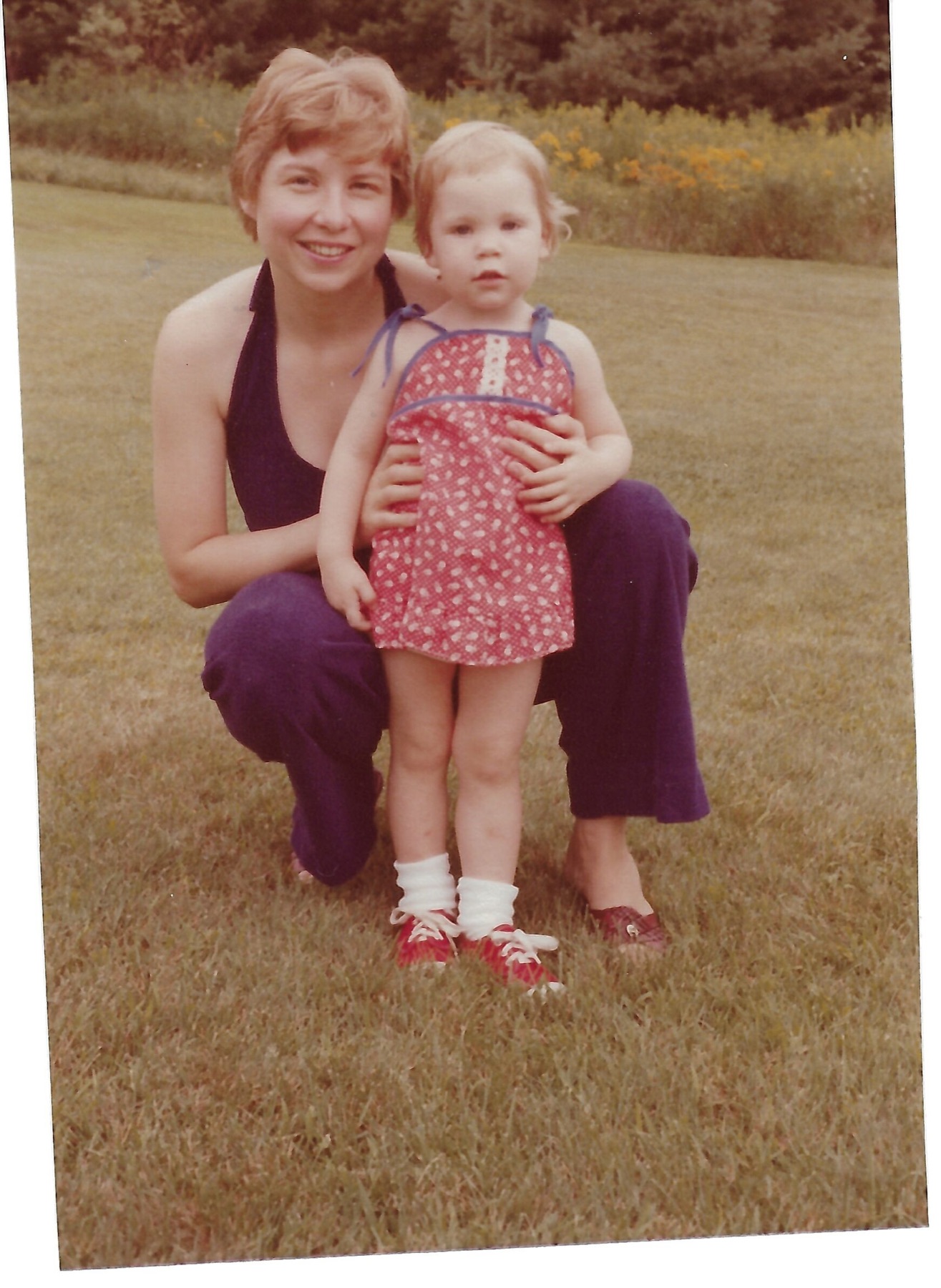 Betty and Eileen on the lawn