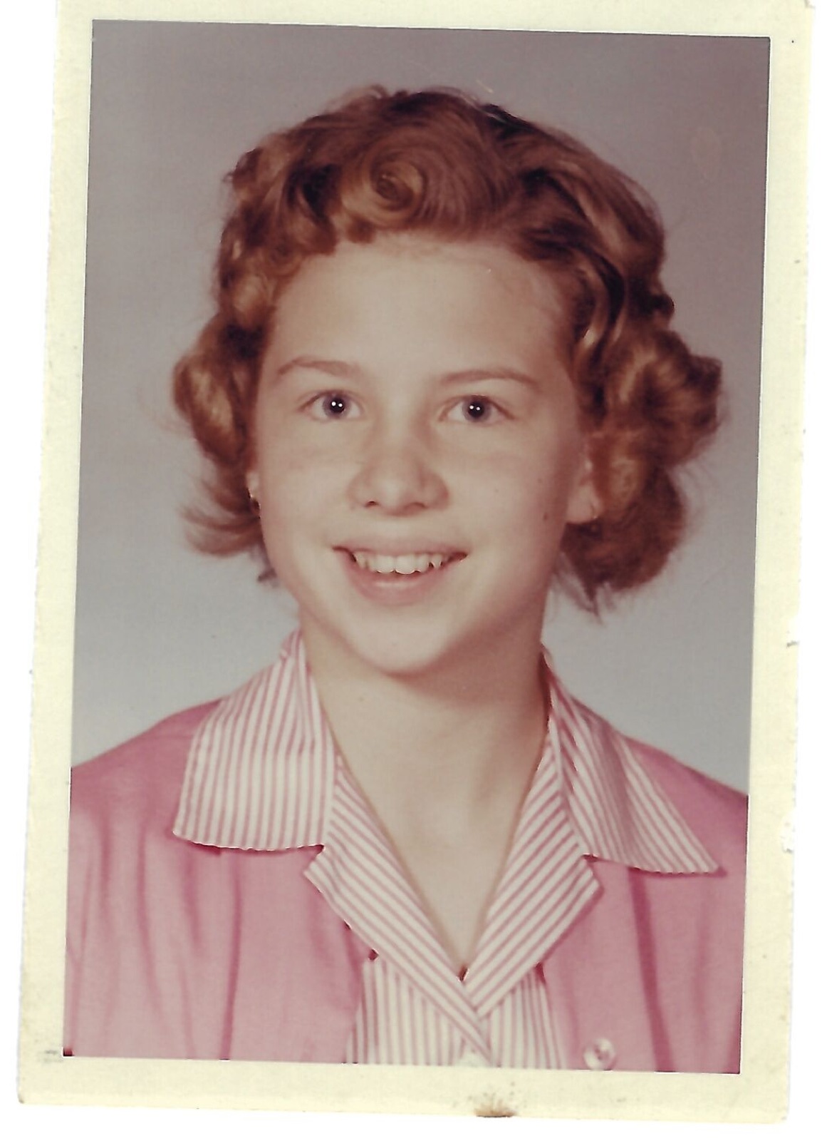 Betty’s school portrait at St. Anthony’s School, age 12½, 1963.